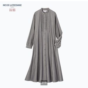 Cotton Pintuck Long-Sleeve Dress (Ines de la Fressange)
